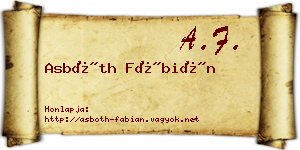 Asbóth Fábián névjegykártya